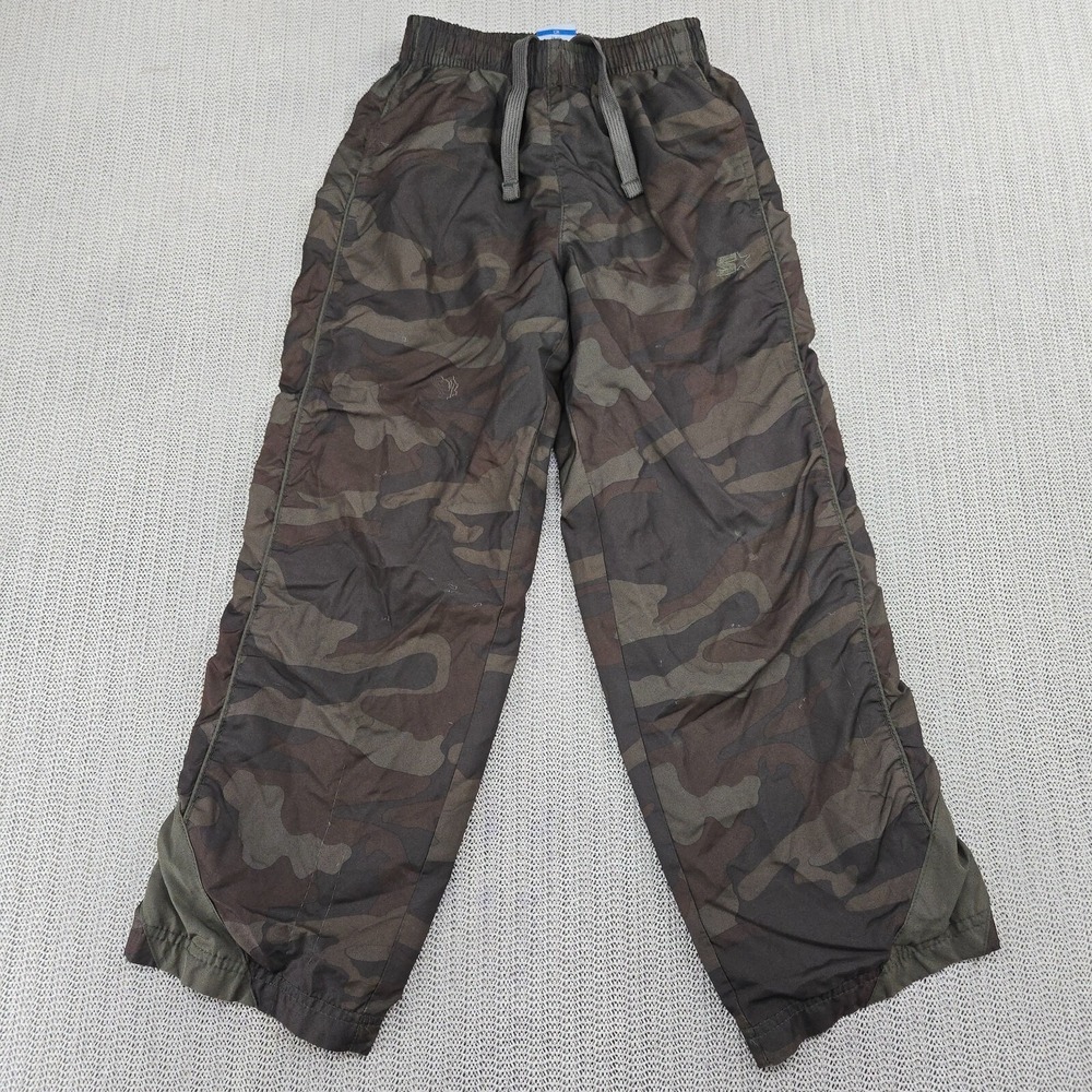 Starter Track Pants Joggers Boys Size Small Green Camo Mesh Lined